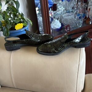 Free People Abbyroad Slingback Shoes Green/ Black EU Size 38 US Size 7.5 to 8